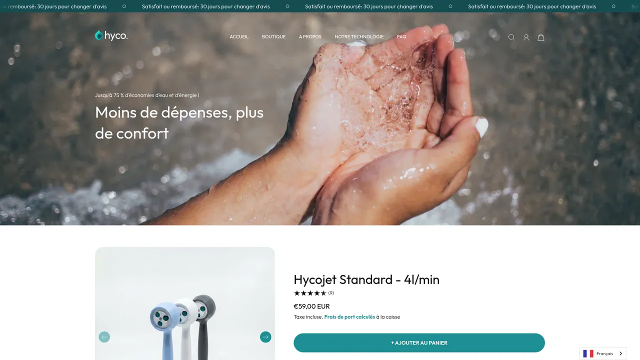 Screenshot de hycojet.com