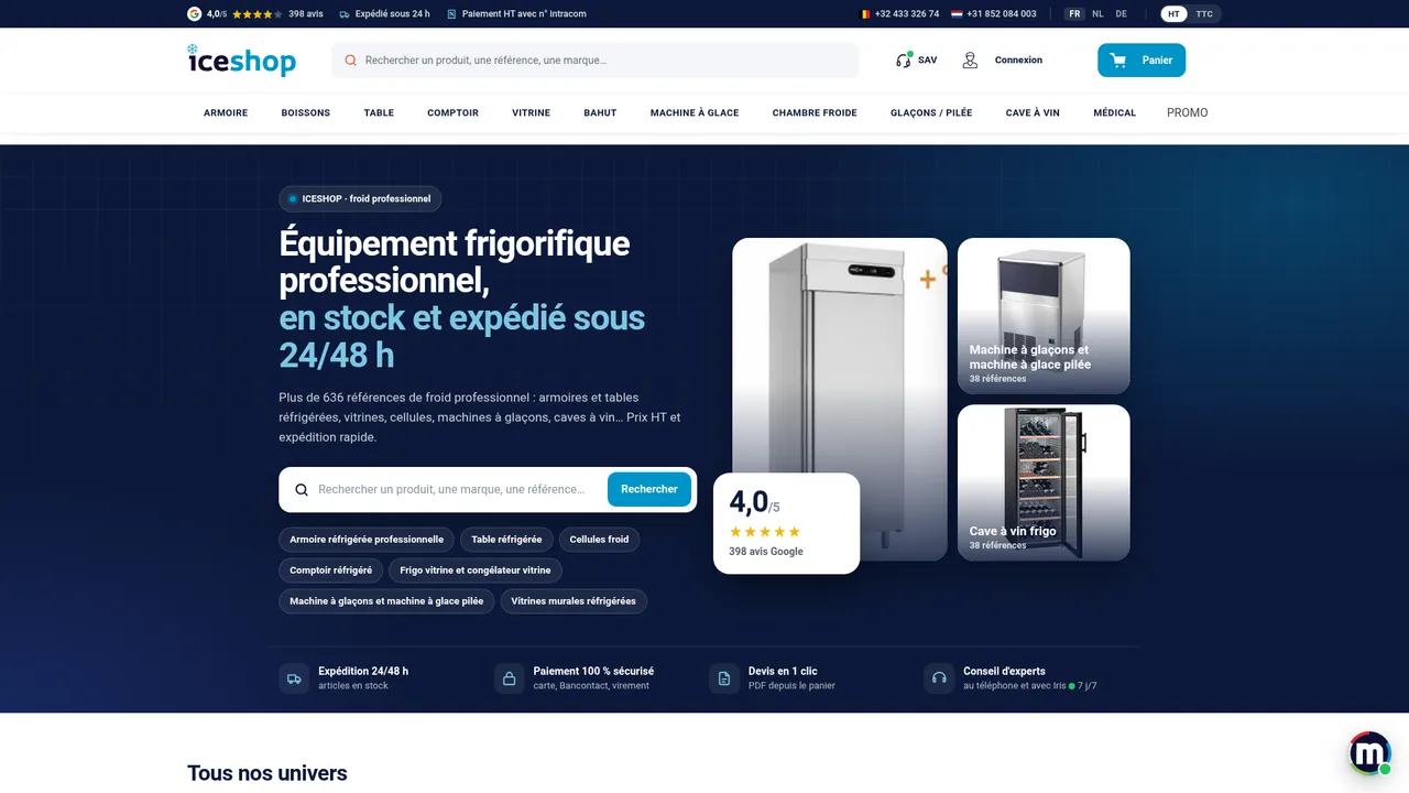 Aperçu du site Ice-shop
