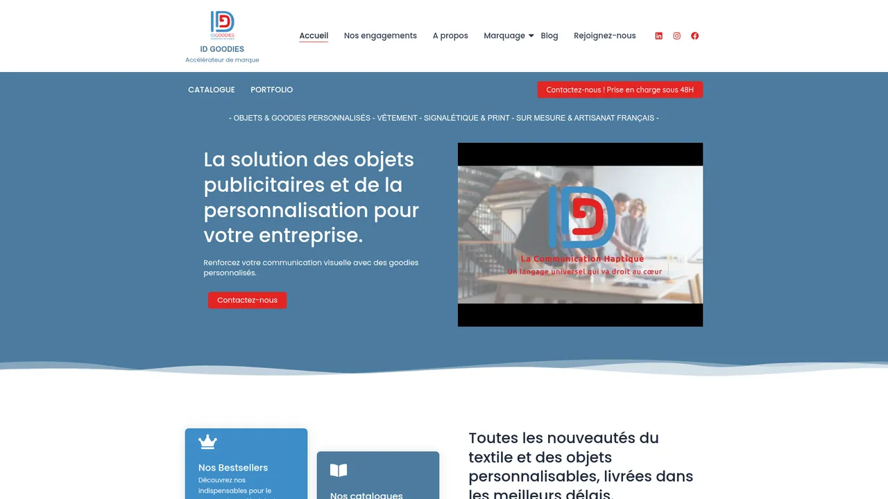Screenshot de ID GOODIES, la boutique à tendance geek