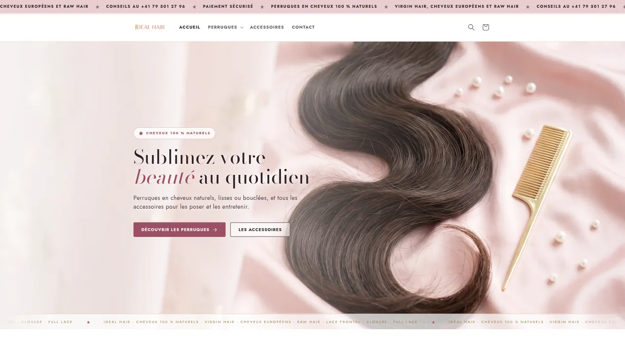 Aperçu du site ideal-hair.ch