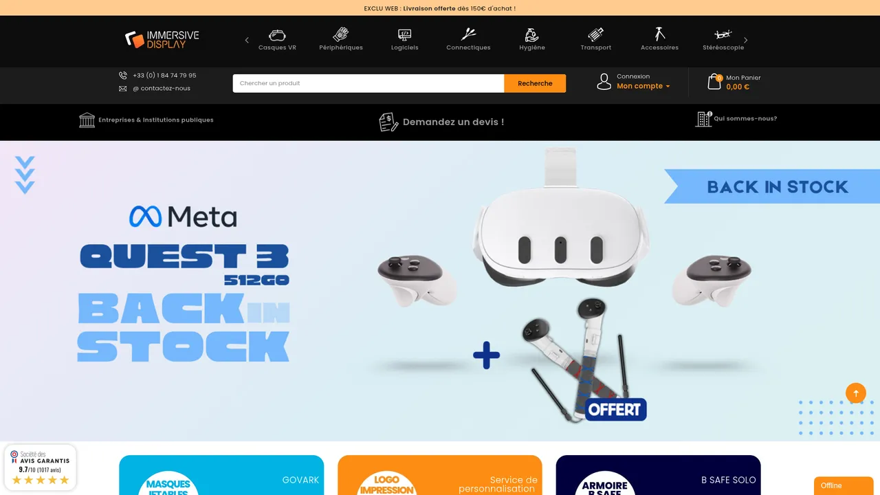 Aperçu du site Immersive-Display - Réalité virtuelle & immersion