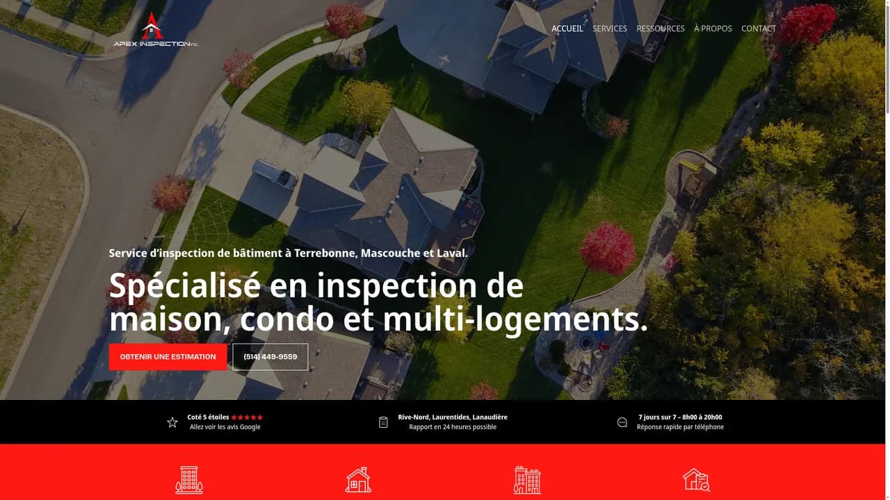 Screenshot de inspectionapex.com