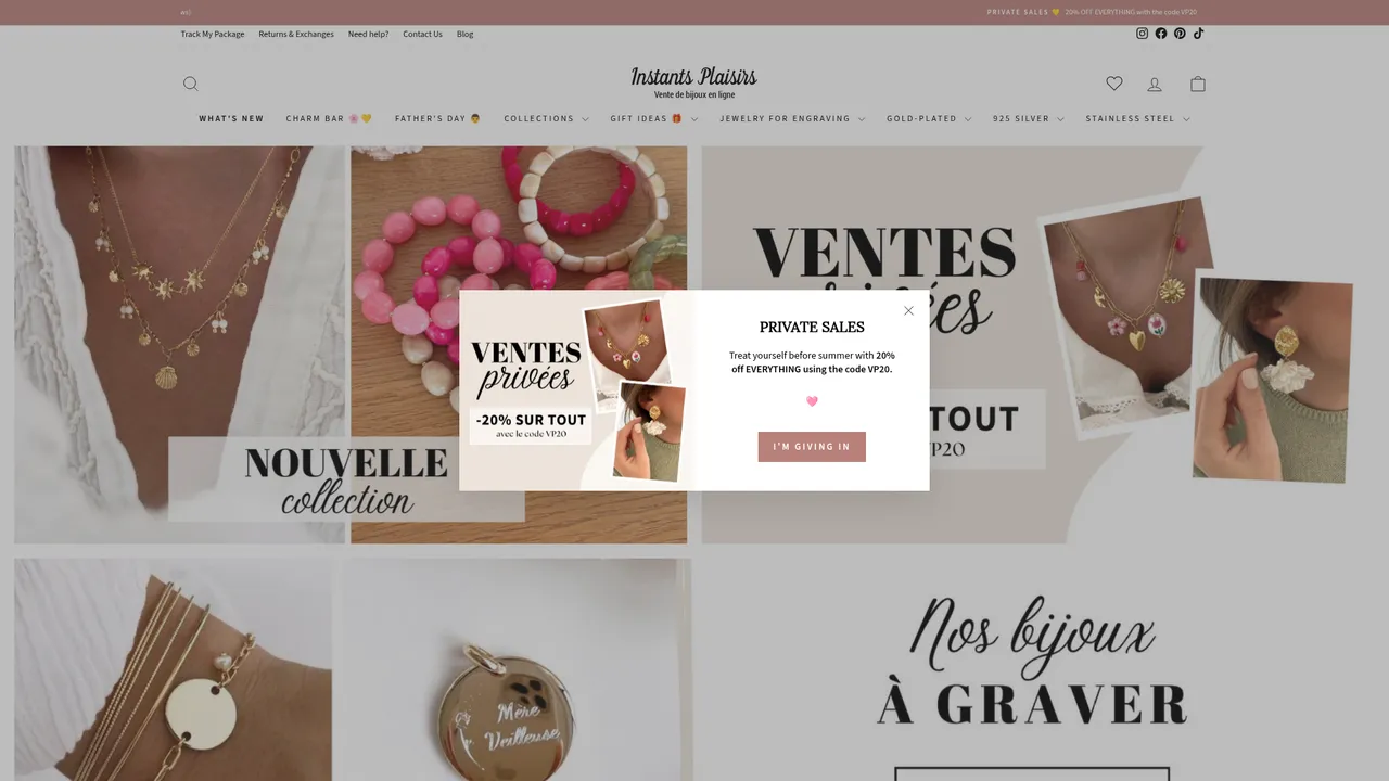 Screenshot de Instants Plaisirs | Bijoux