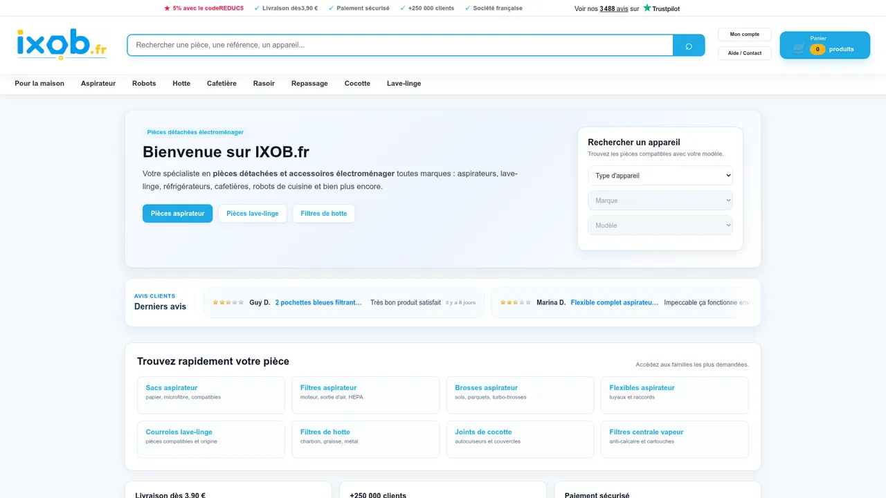 Aperçu du site Ixob