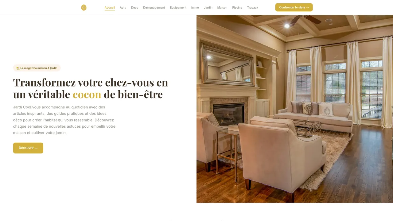 Aperçu du site Jardi-Cool : mobilier et objets éthiques