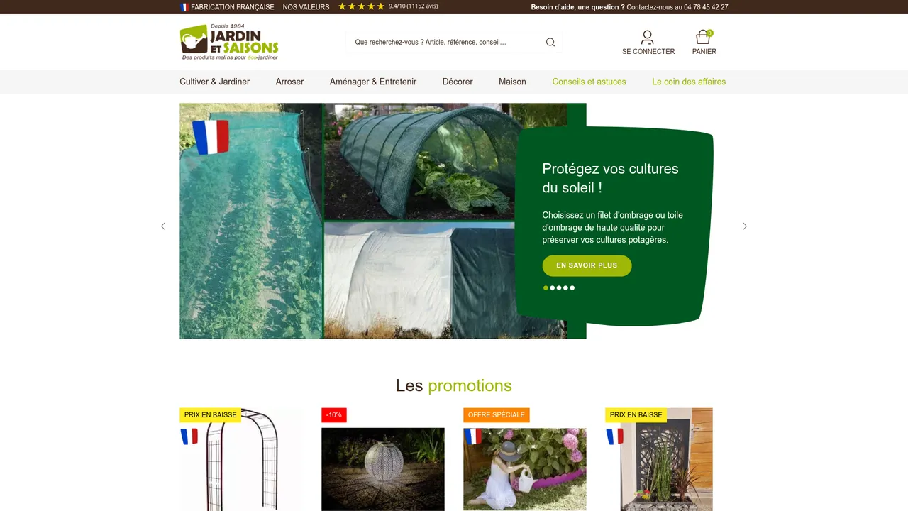 Aperçu du site Jardin et Saisons