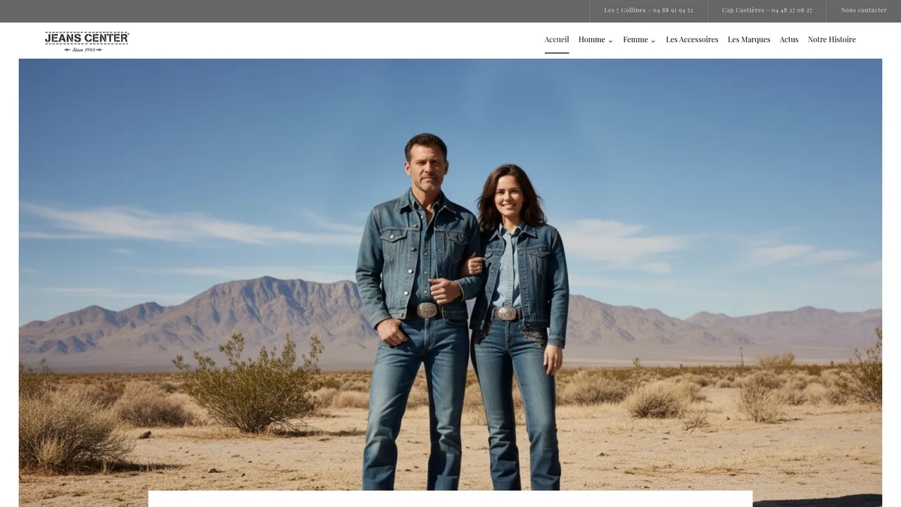 Aperçu du site Jeans center