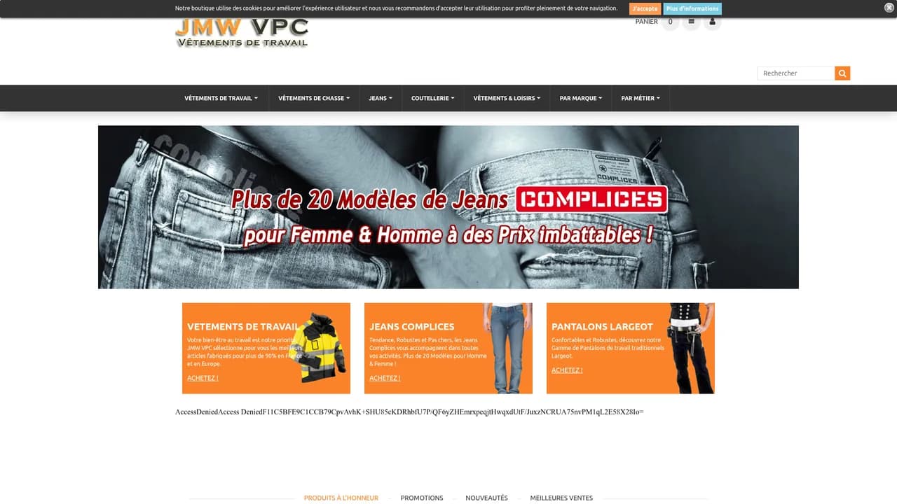 Screenshot de JMW VPC - Vêtements de travail