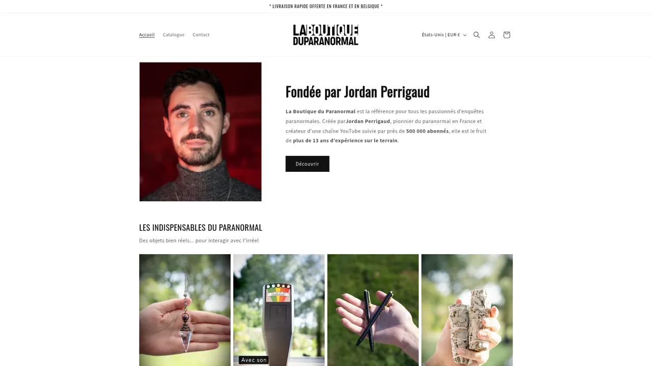Screenshot de Jordan Perrigaud Shop - Materiel paranormal