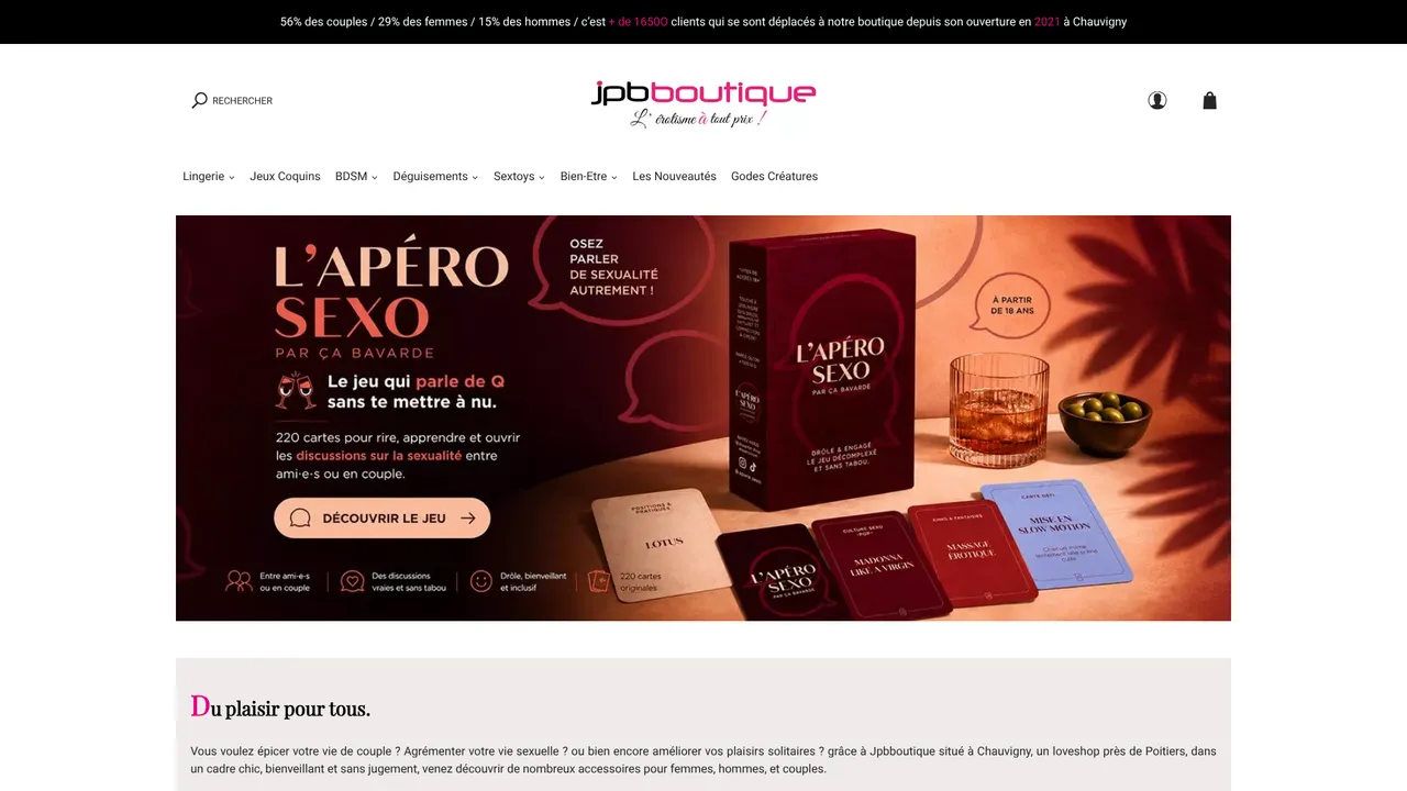 Aperçu du site JPBBOUTIQUE