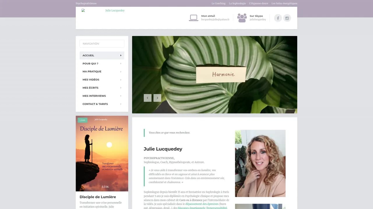 Screenshot de Julie Lucquedey – Psychopraticienne