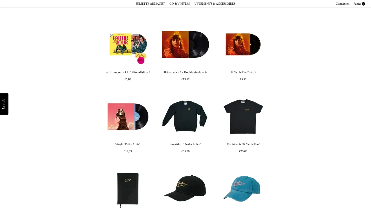 Screenshot de juliettearmanet.store