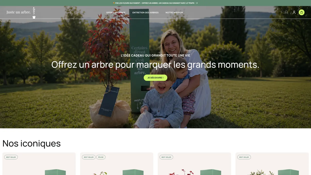 Aperçu du site justeunarbre.fr