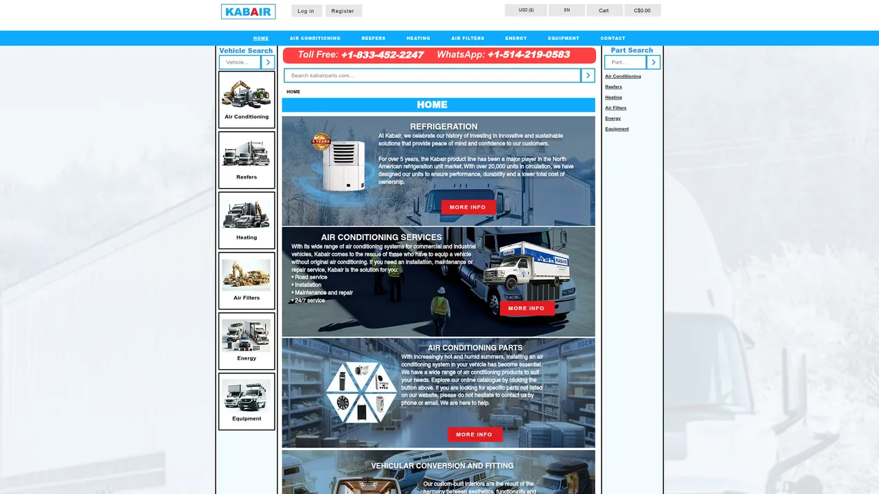 Screenshot de kabair.ca