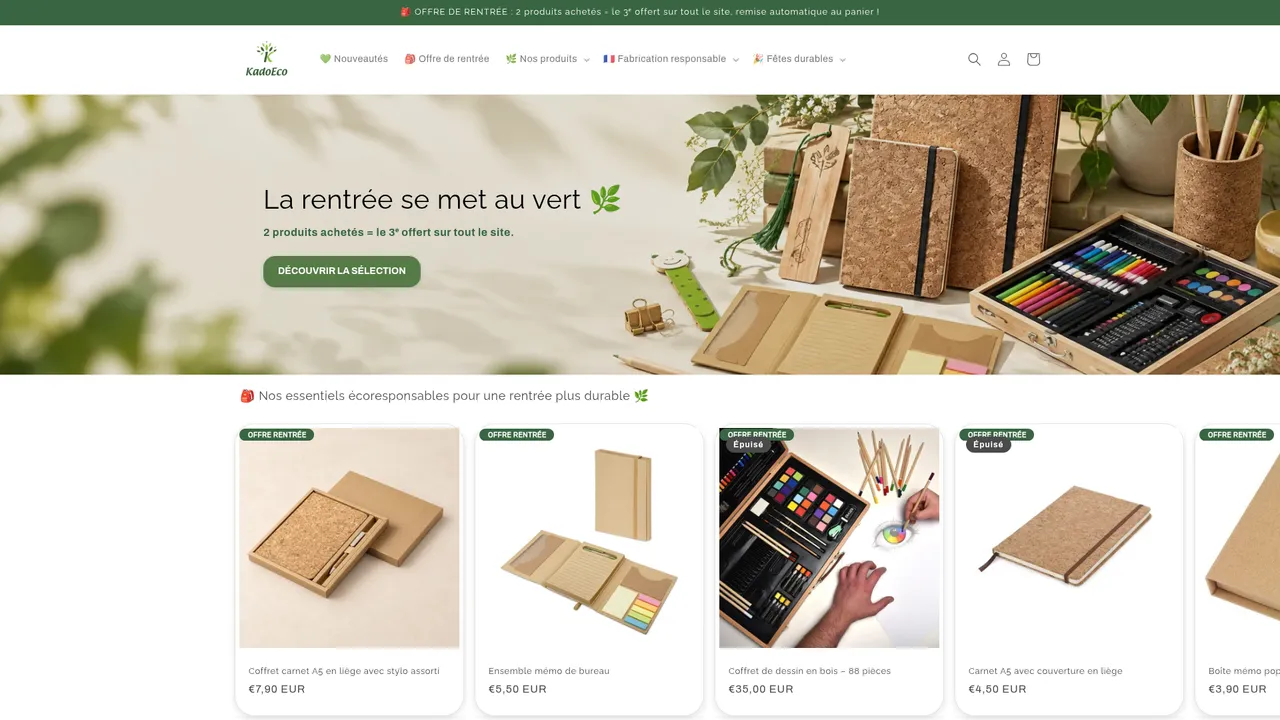 Screenshot de kadoeco.fr
