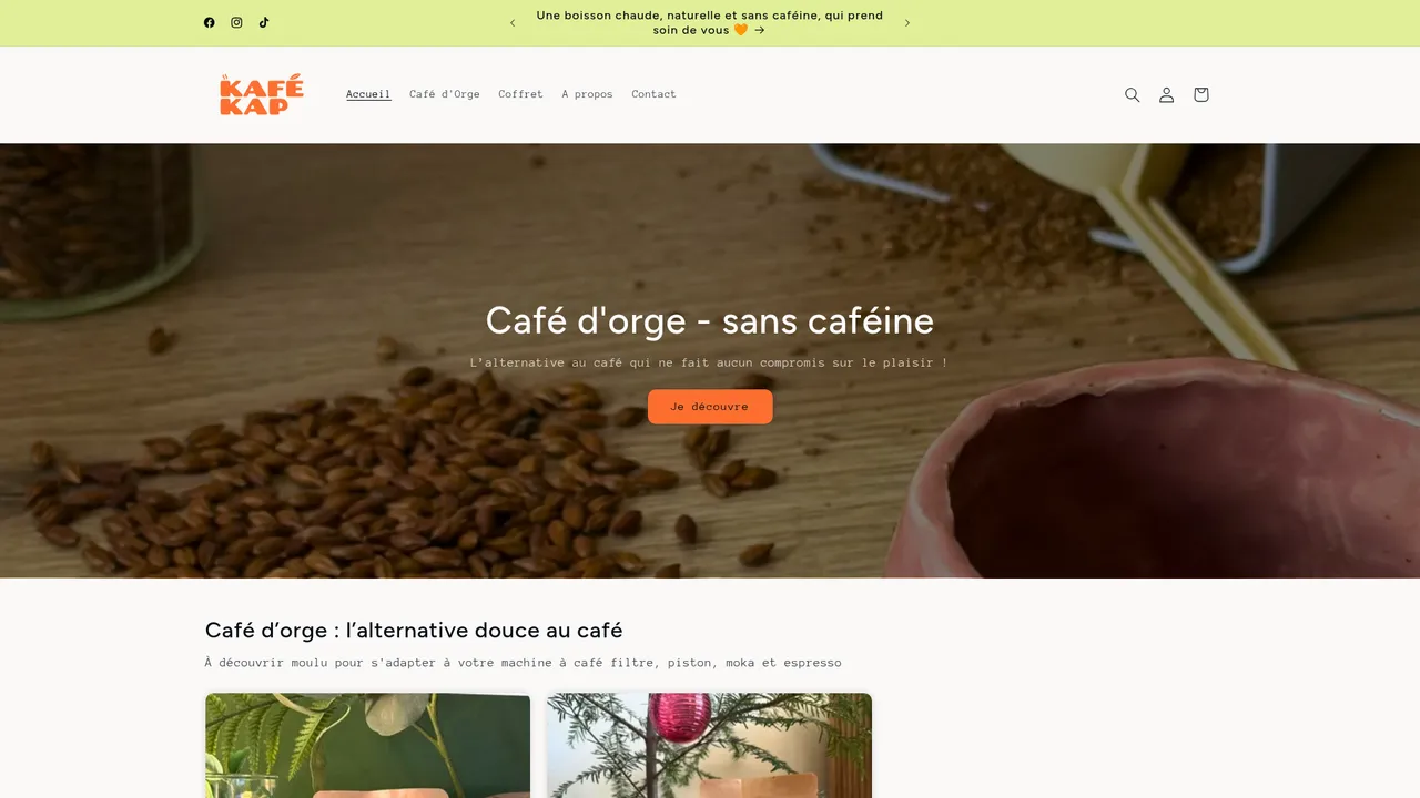 Aperçu du site Kafékap