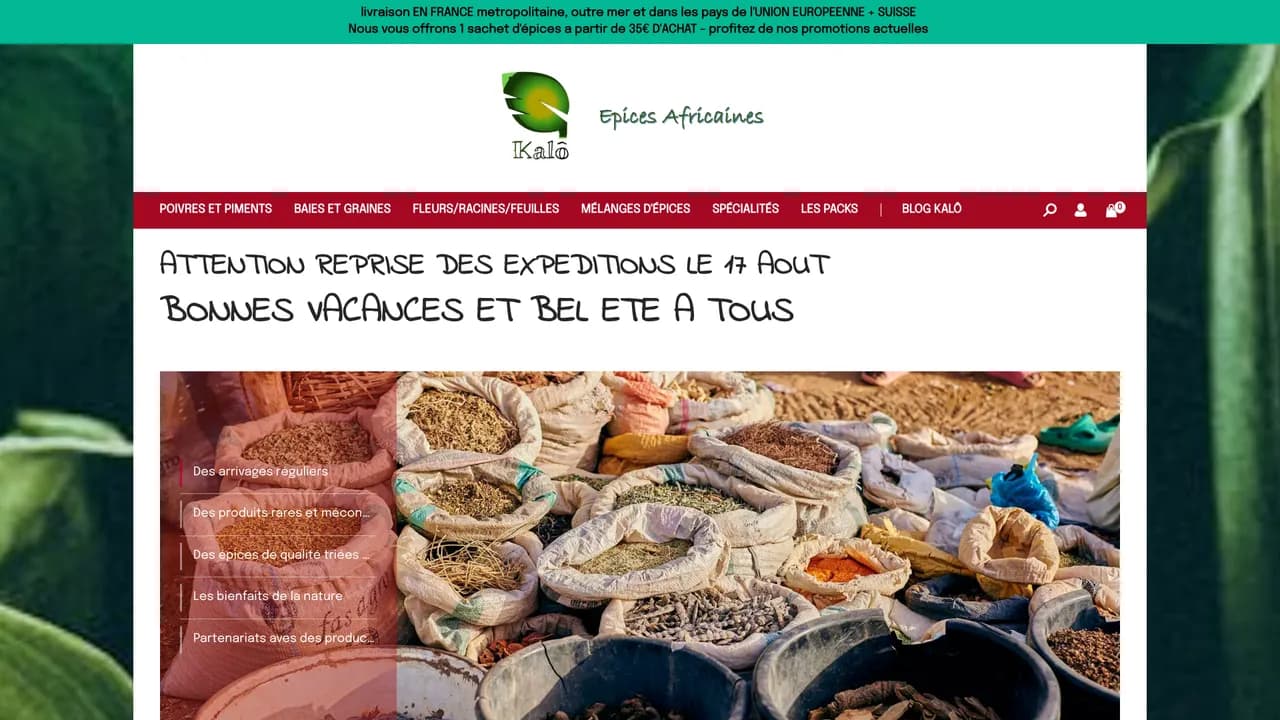 Screenshot de Kalô - Epices Africaines