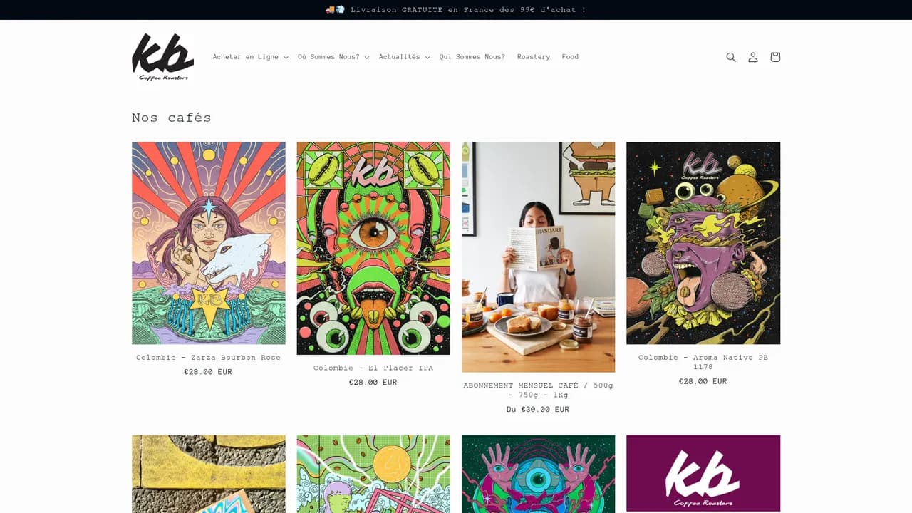 Screenshot de KB Coffee Roasters