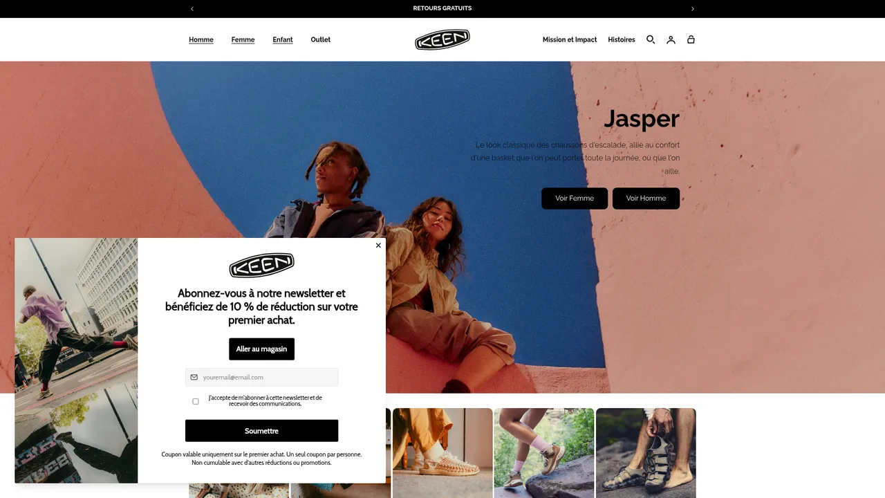 Screenshot de KEEN Footwear France