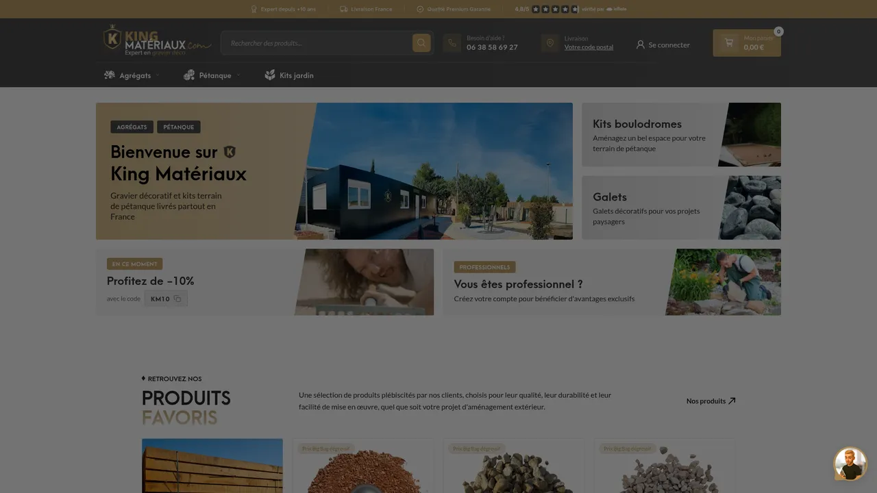 Aperçu du site King Matériaux