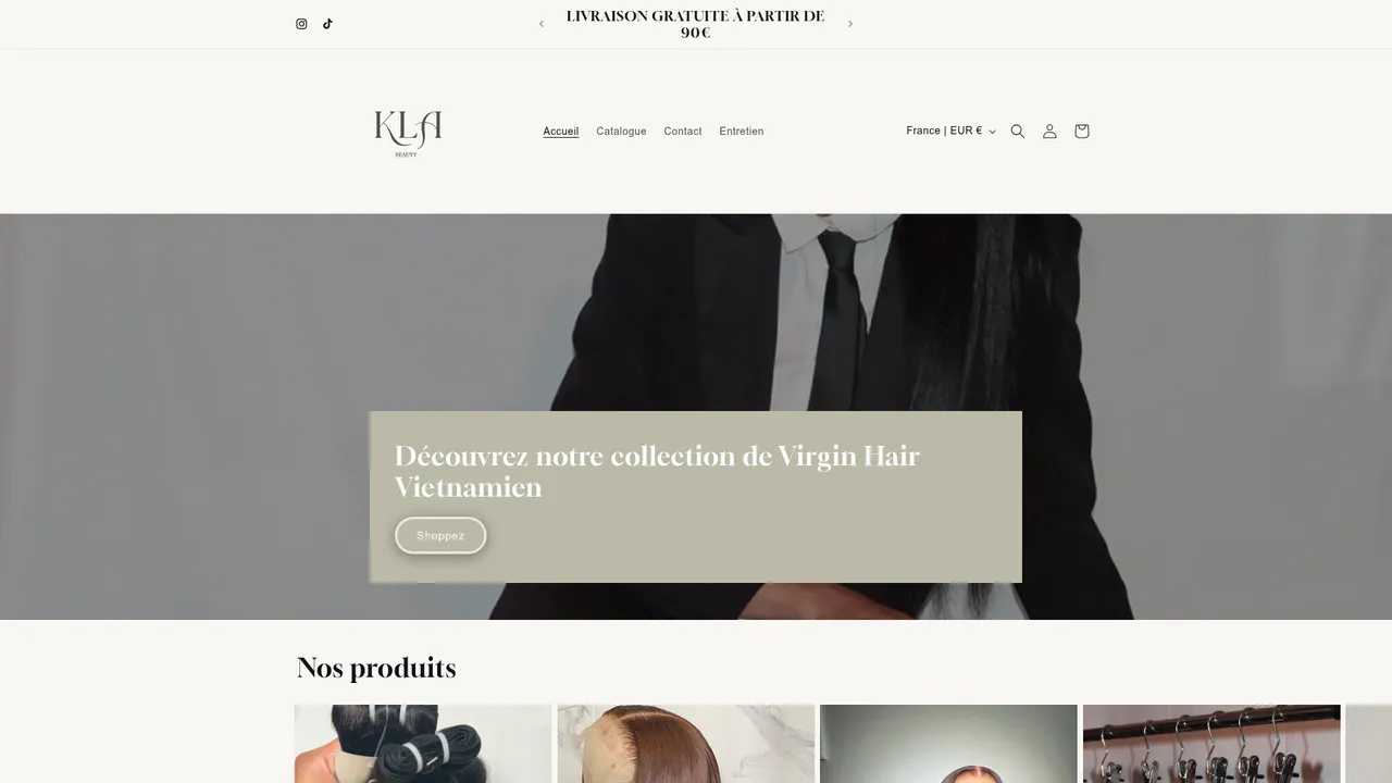 Aperçu du site KLA BEAUTY