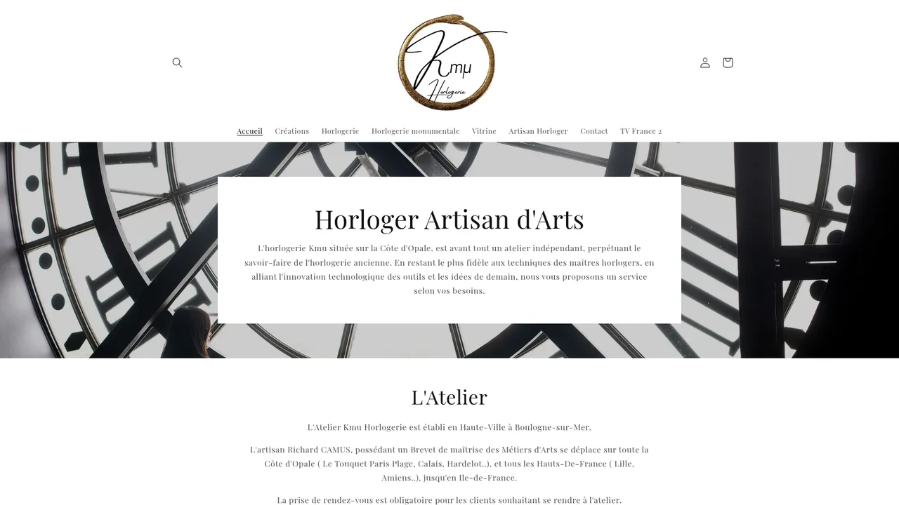 Aperçu du site Kmu Horlogerie