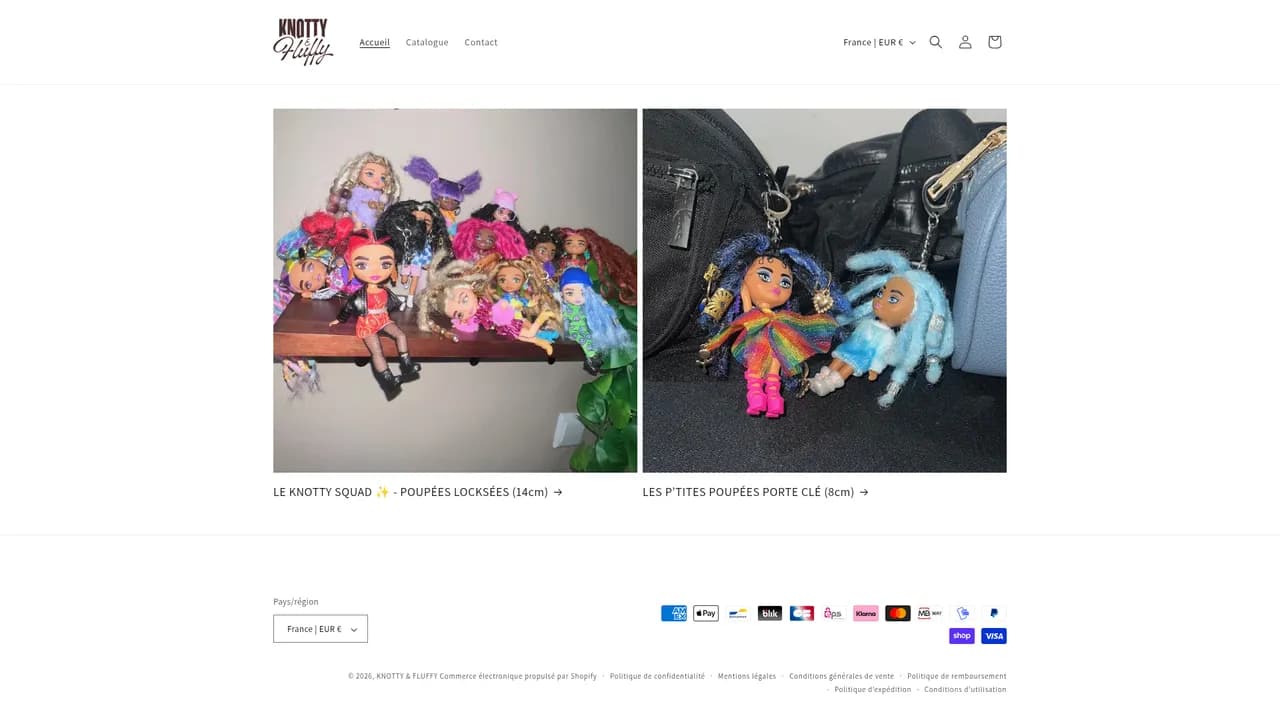 Screenshot de knottyandfluffy.com