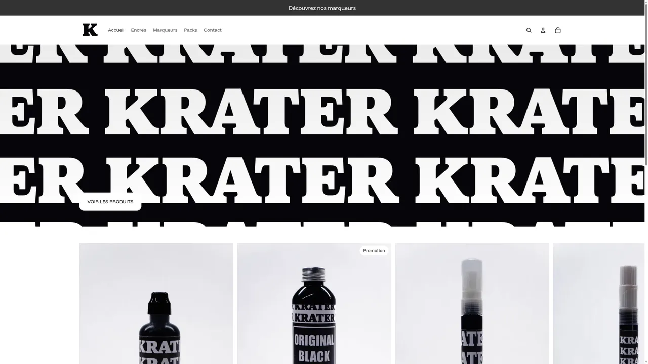 Aperçu du site krater.fr