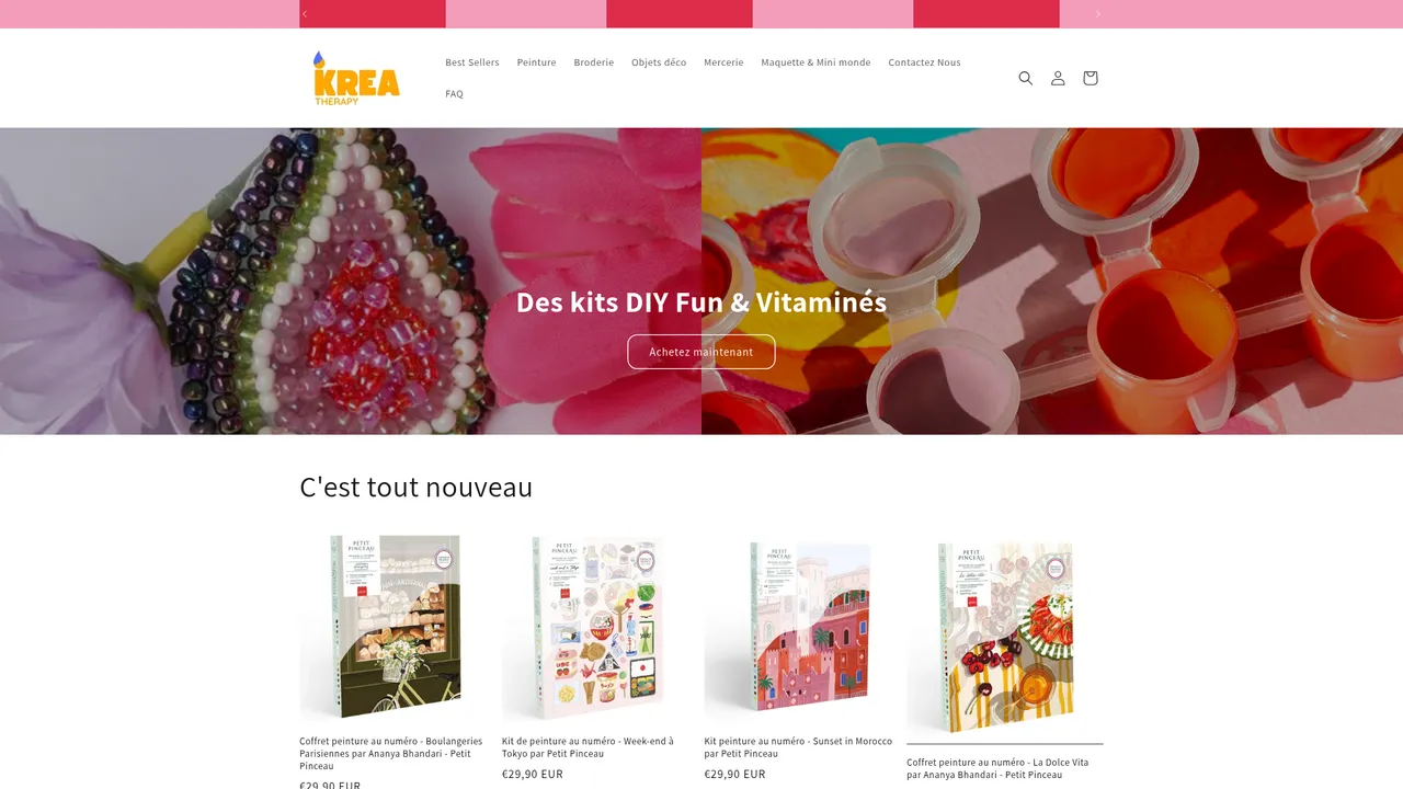 Aperçu du site Krea Therapy