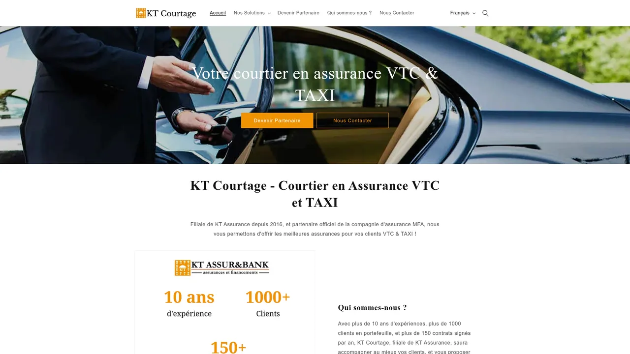 Screenshot de KT Courtage - Courtier en Assurances VTC et TAXI