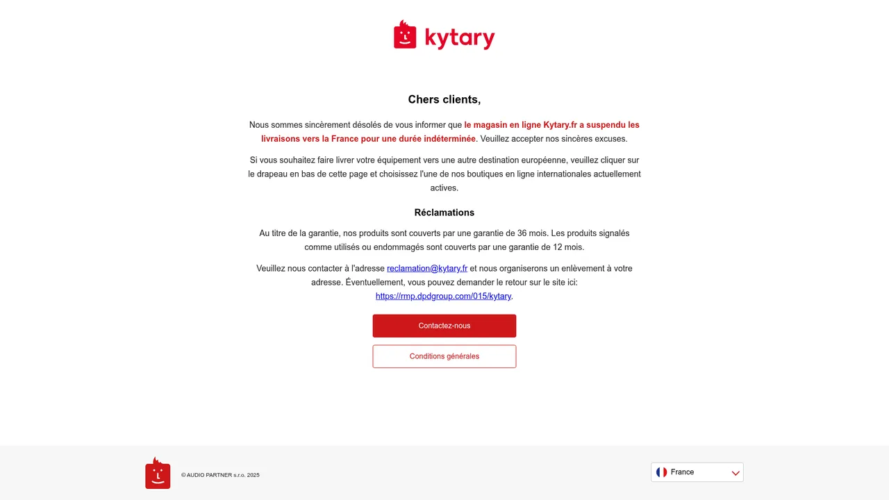 Screenshot de Kytary.fr