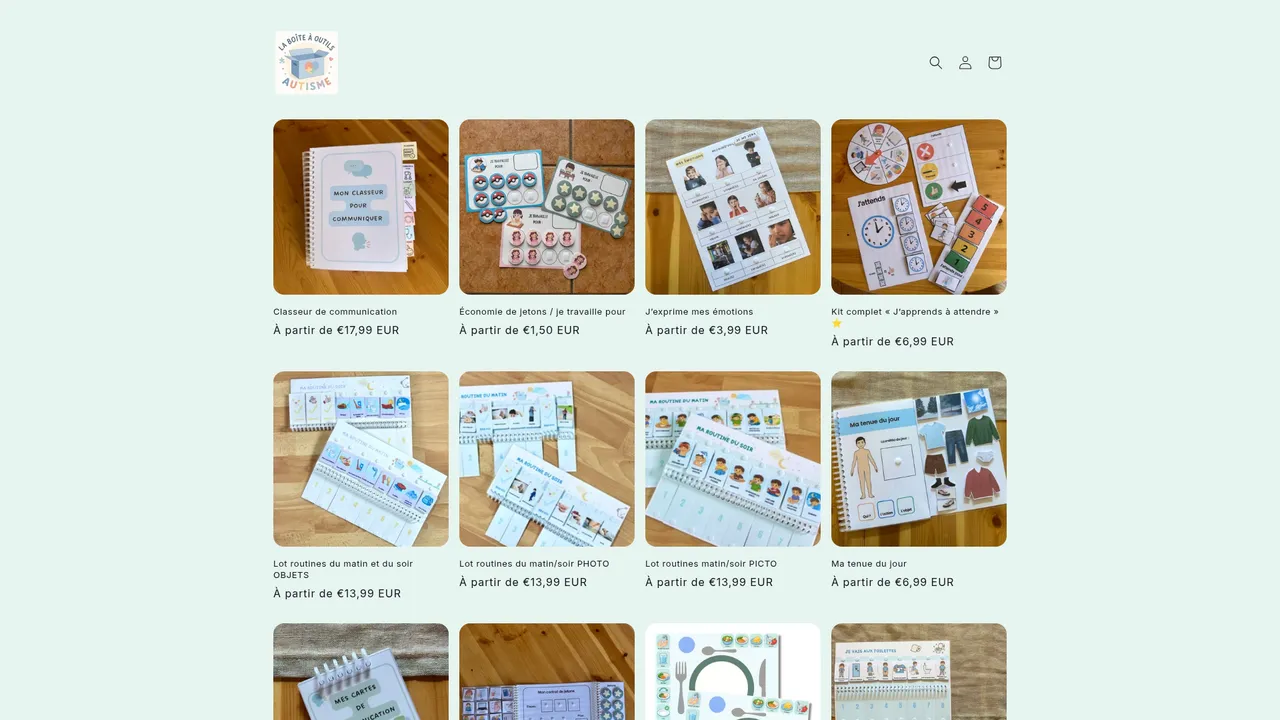 Aperçu du site La boîte à outils autisme