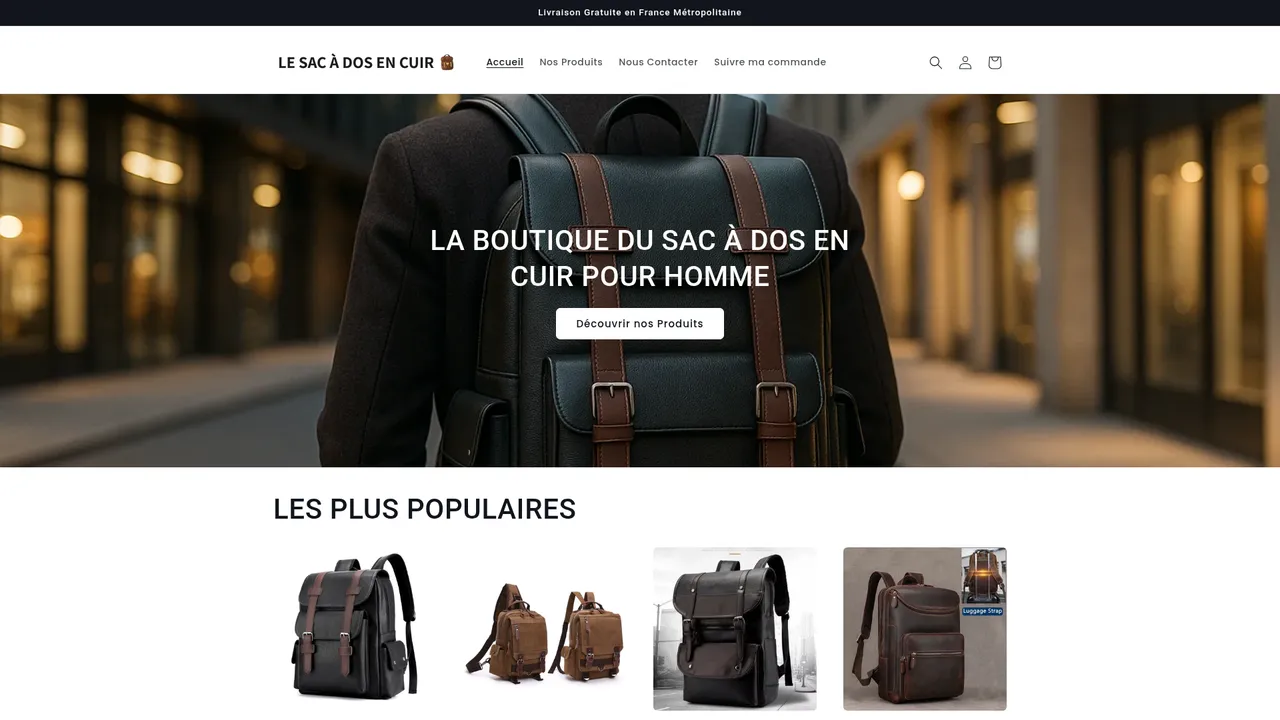 Aperçu du site La Boutique du Sac à Dos en Cuir pour Homme