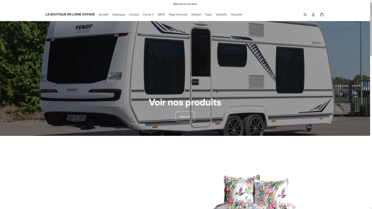 Screenshot de LA BOUTIQUE EN LIGNE VOYAGE