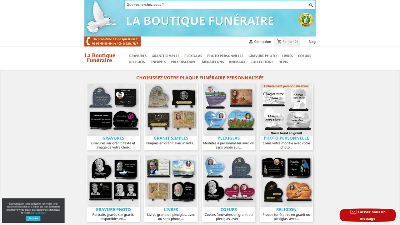 Screenshot de La Boutique Funéraire