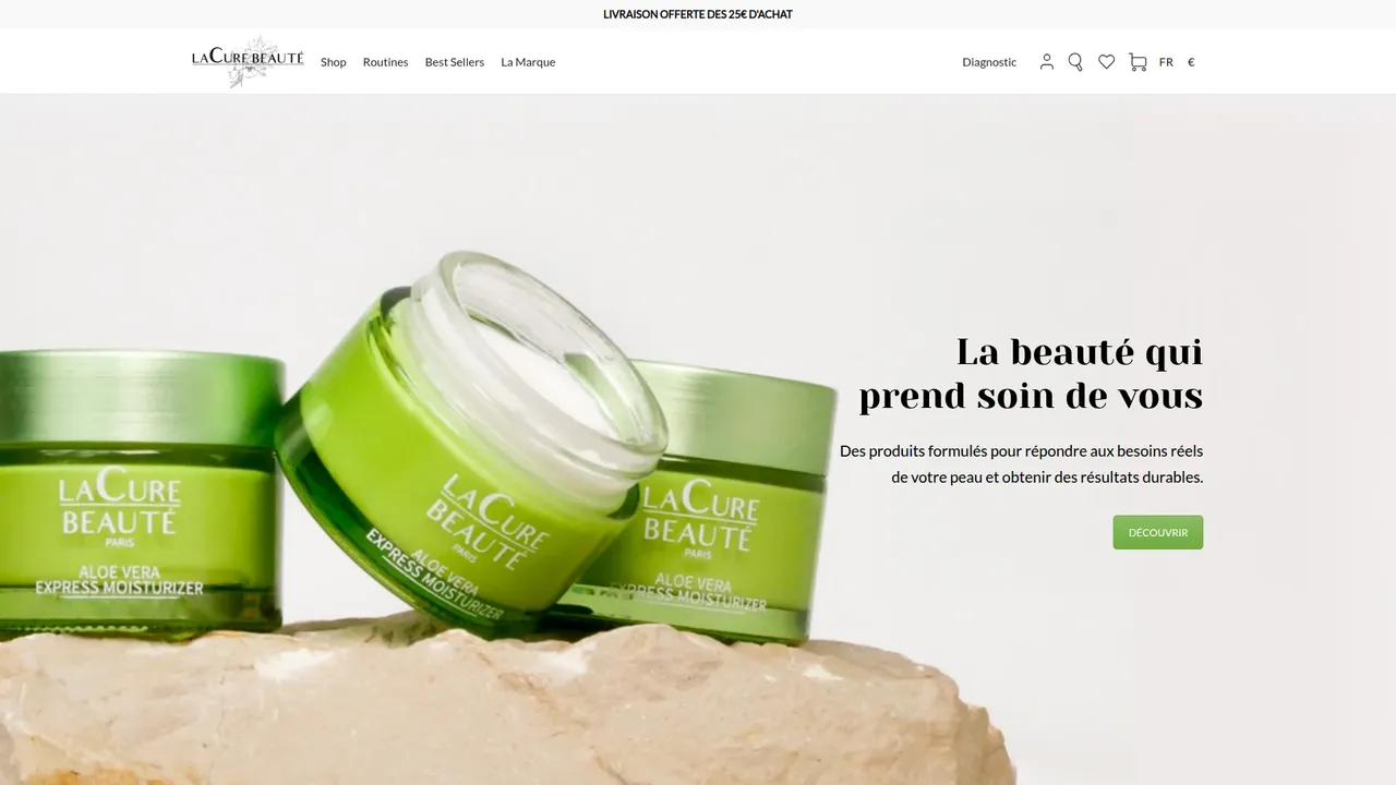 Aperçu du site La cure beauté