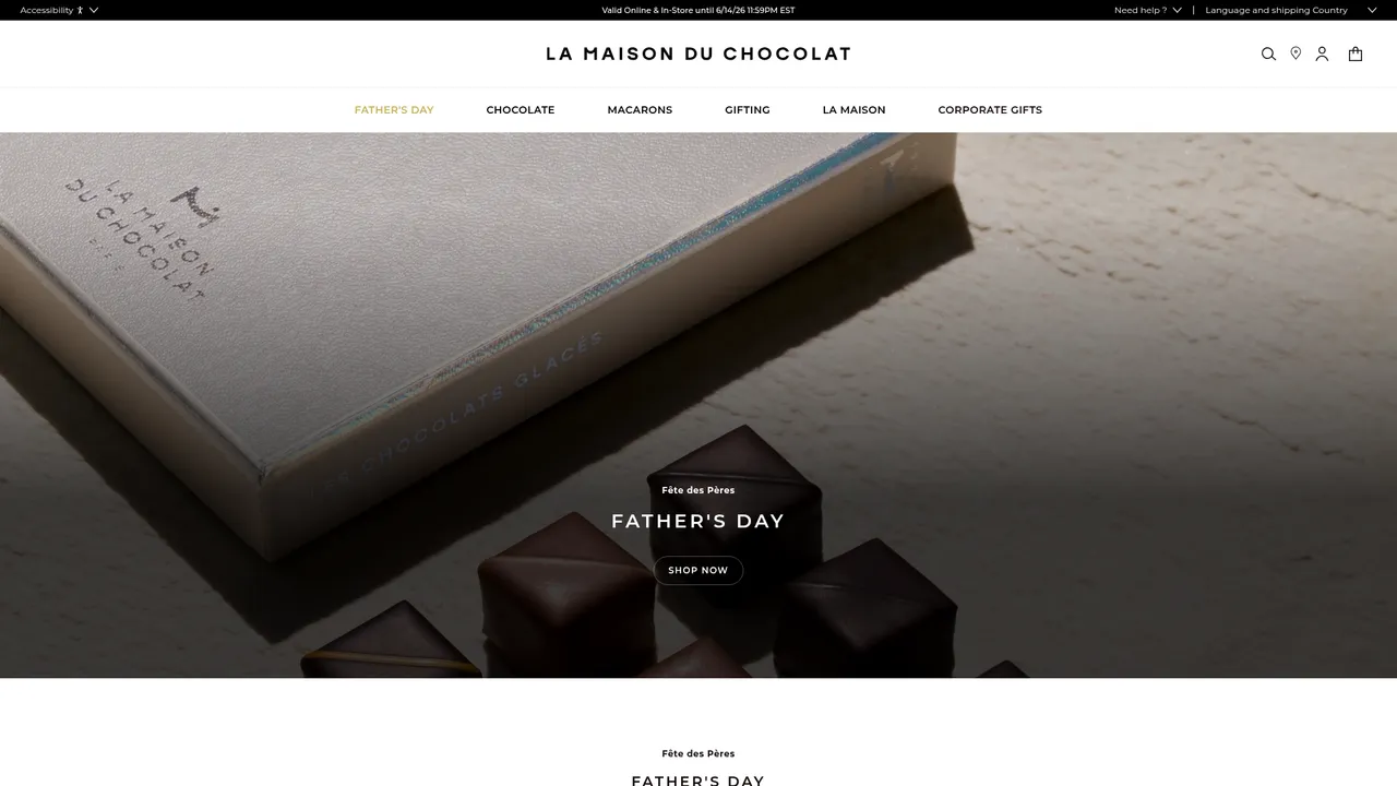 Screenshot de La Maison du Chocolat