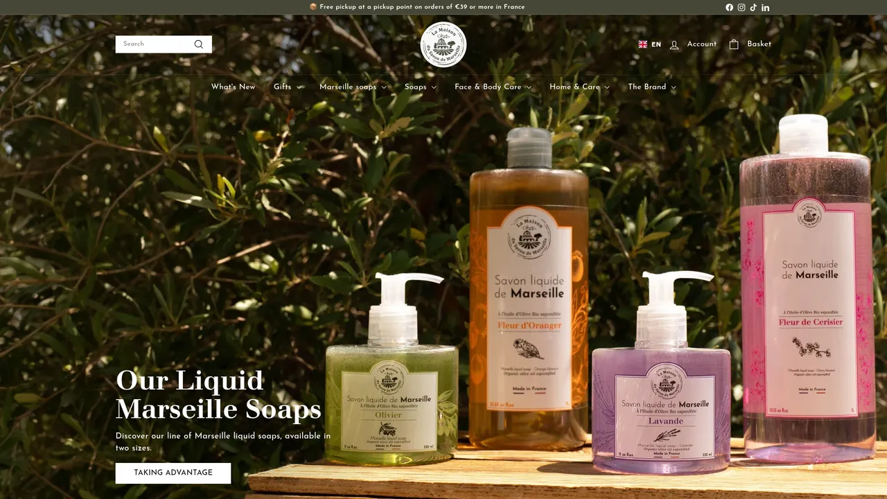 Screenshot de La Maison du Savon de Marseille - Boutique en ligne