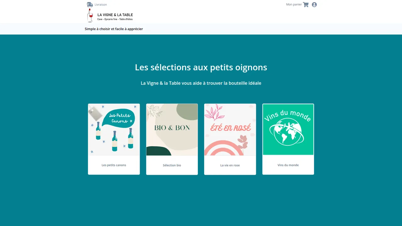Aperçu du site LA VIGNE ET LA TABLE