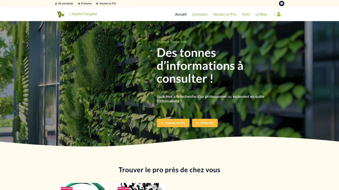 Aperçu du site L'Abeille Française