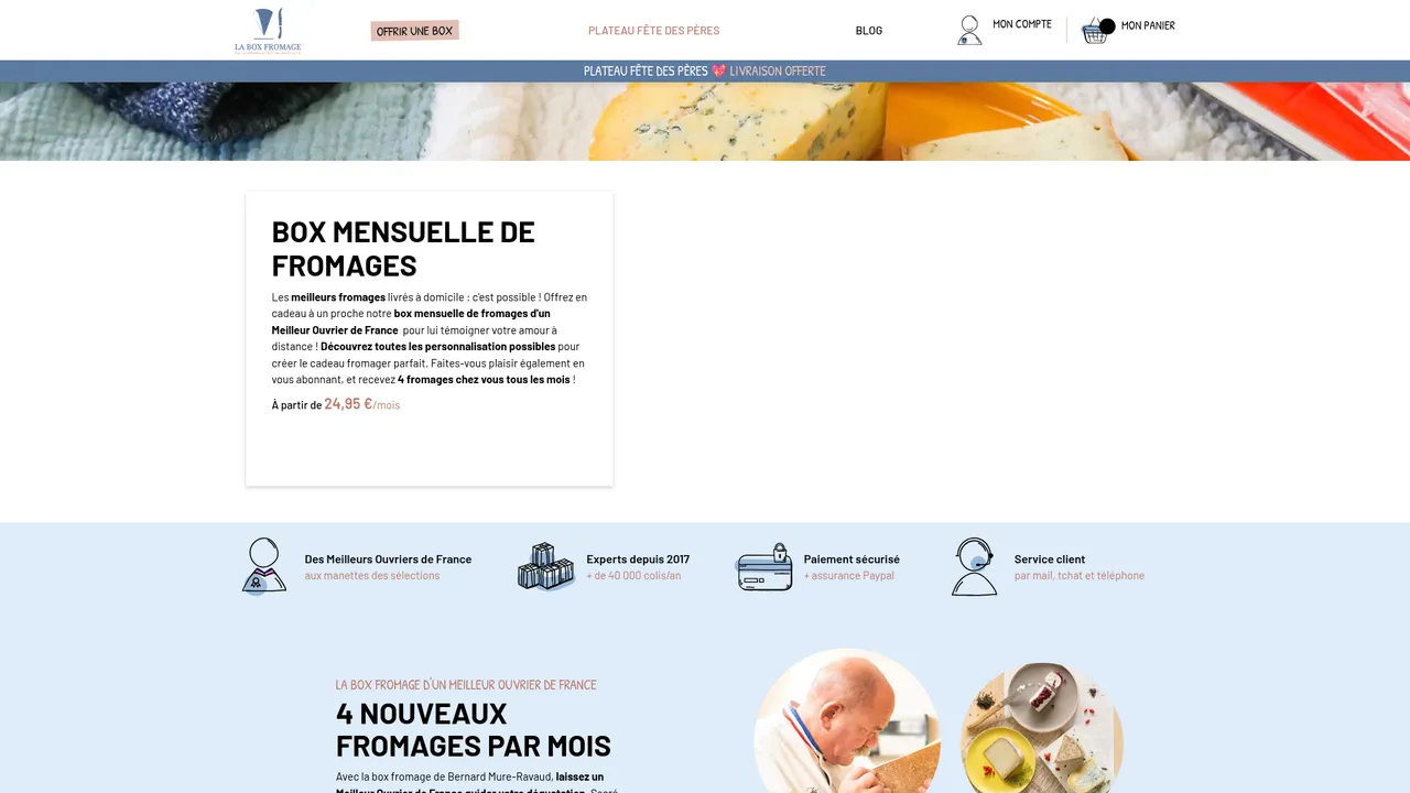 Screenshot de laboxfromage.fr