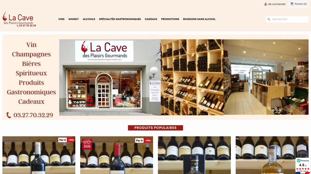 Aperçu du site lacavedesplaisirsgourmands.fr