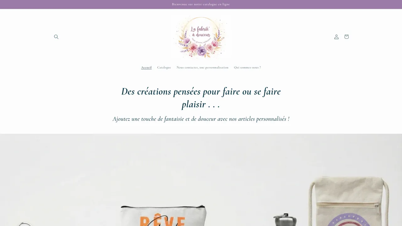 Screenshot de lafabrikadouceur.fr