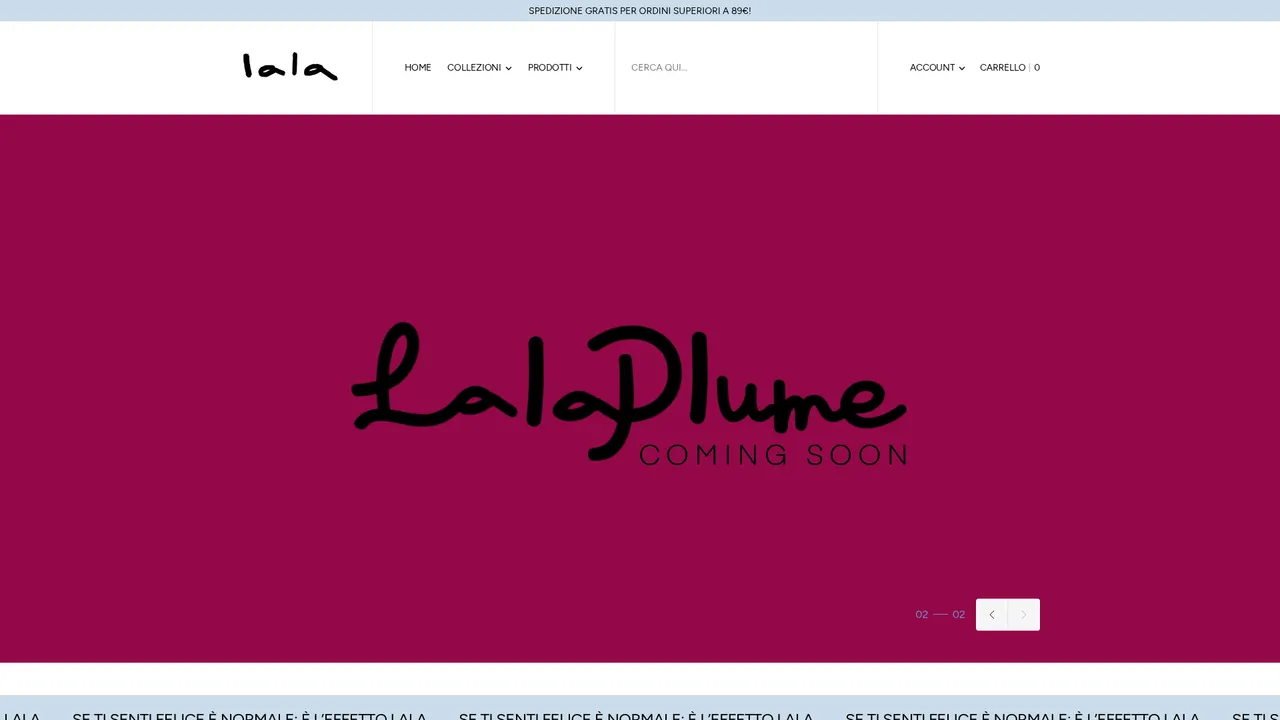 Aperçu du site LALAPLUME - bijoux, bijouterie en ligne