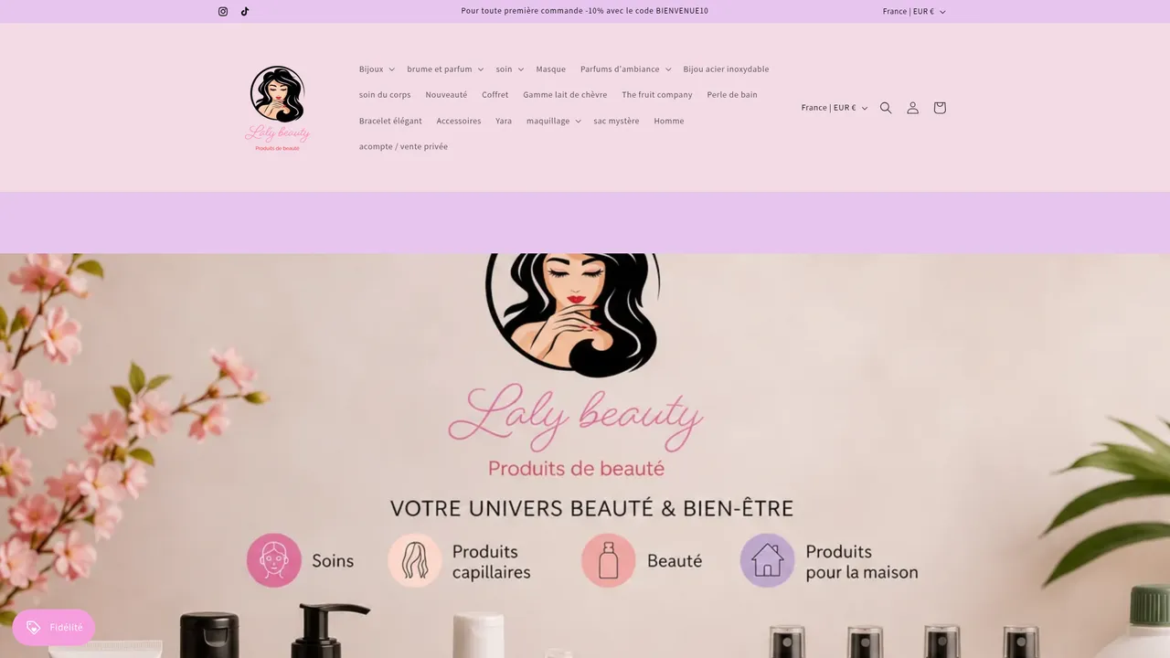 Screenshot de lalybeauty.com