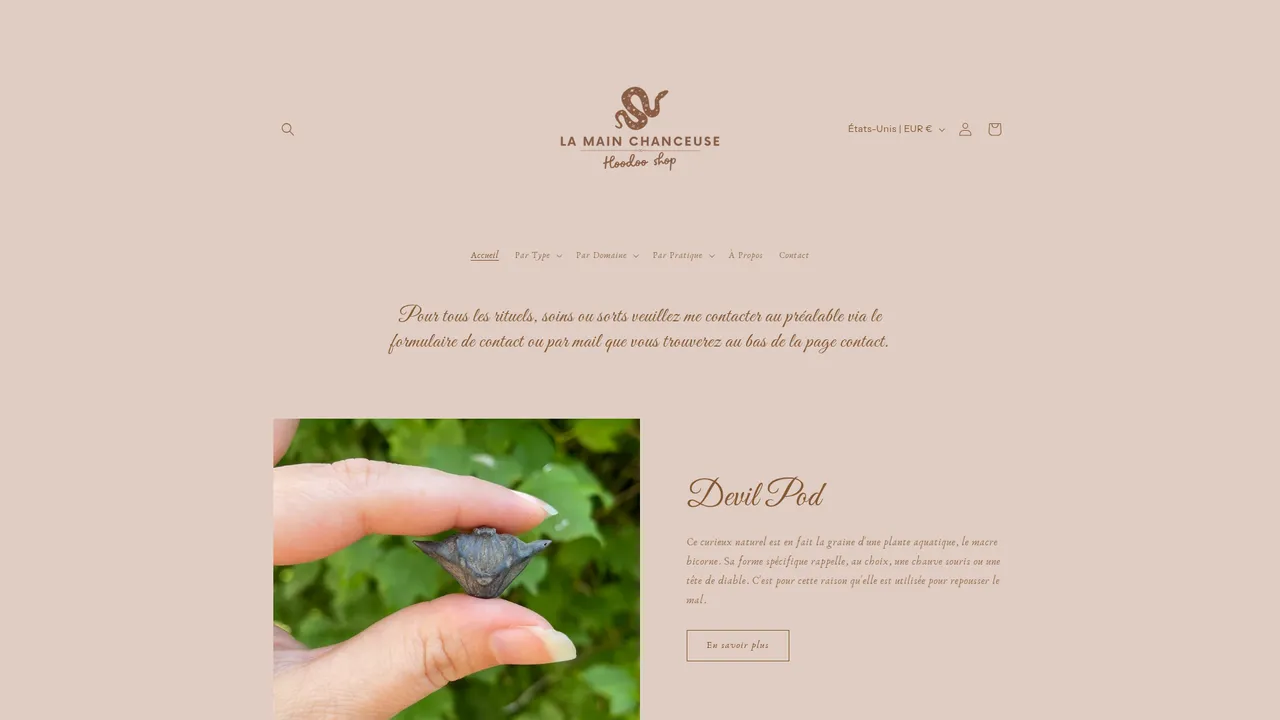Screenshot de lamainchanceuse.fr