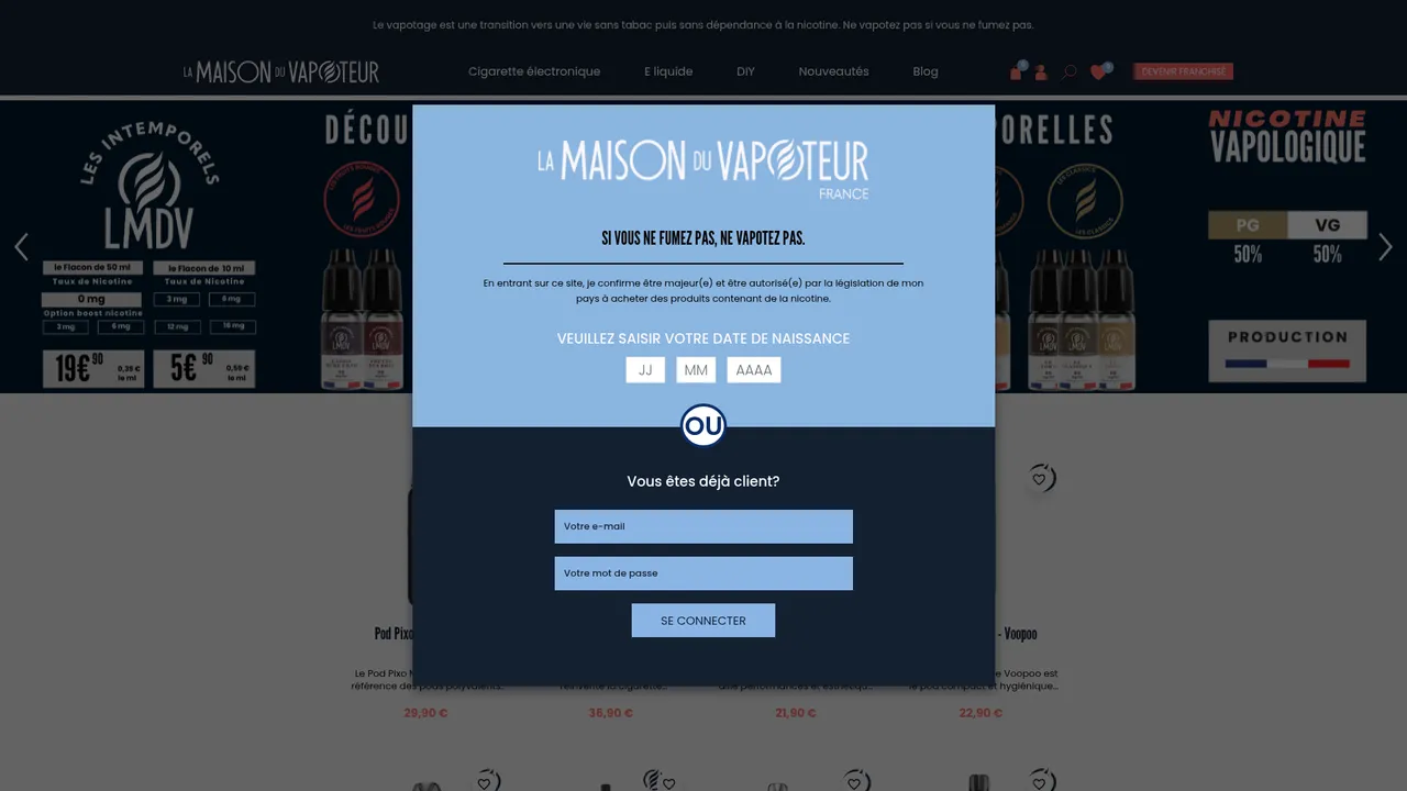 Aperçu du site LaMaisonDuVapoteur - Expert en Vapotage
