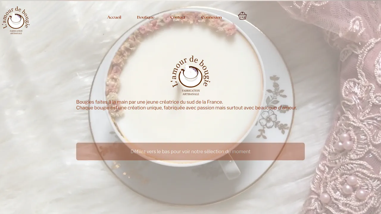 Aperçu du site L'amour de bougie