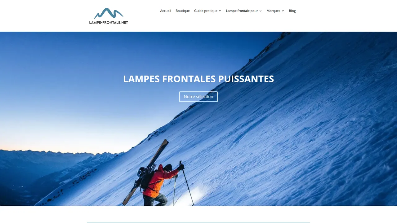 Screenshot de Lampe-frontale.net