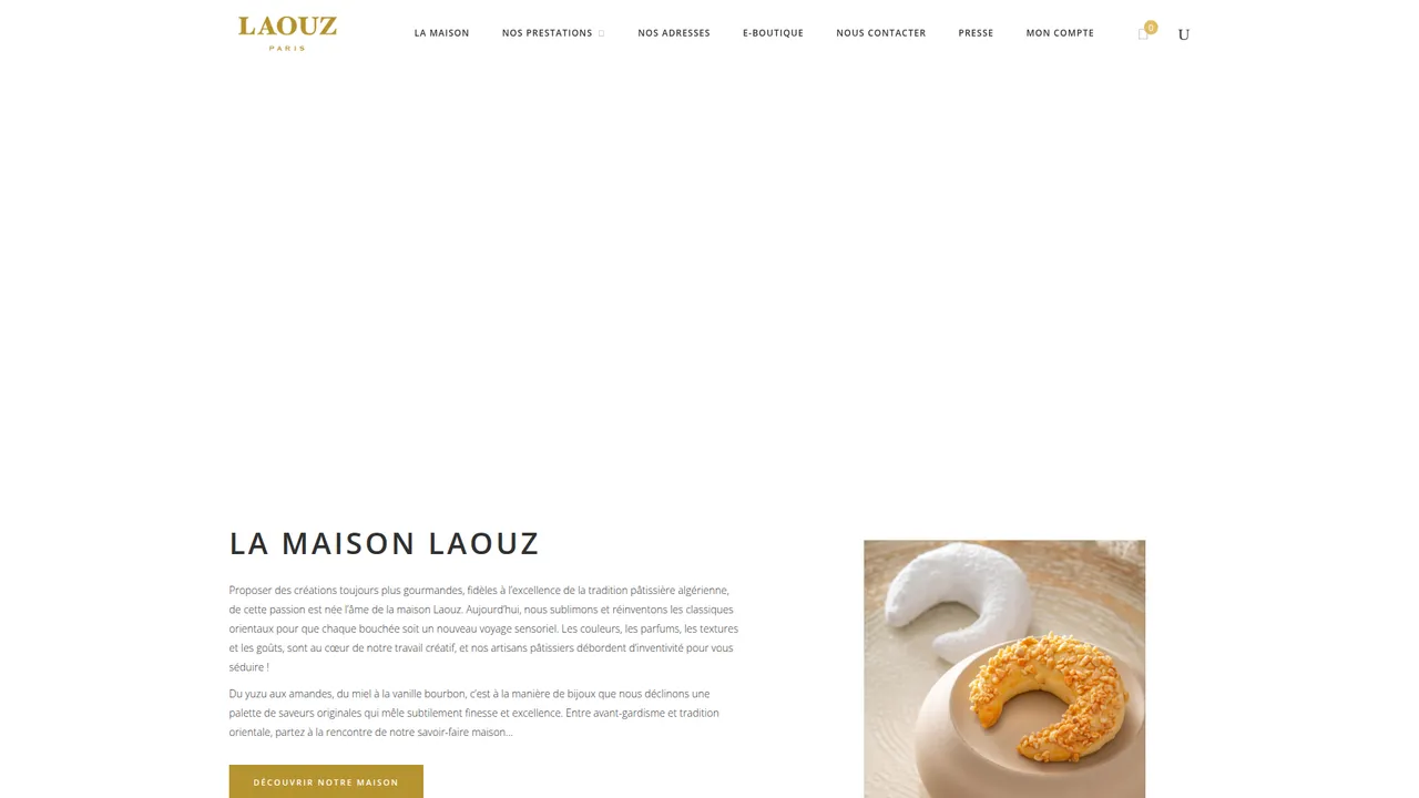 Aperçu du site Laouz : pâtisserie algérienne